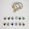 INS Trendy 12 Color Birthstone Charm Rings Stack Set Minimalist CZ Pendant Spinelli Ring For Women Girls Stainless Steel Jewelry