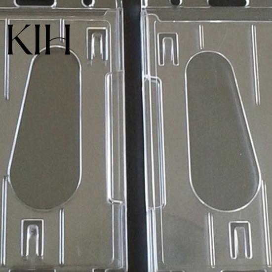 Portatarjetas de Identificación de Negocios de Plástico Transparente Vertical Rígido de Doble Cara 10x6cm