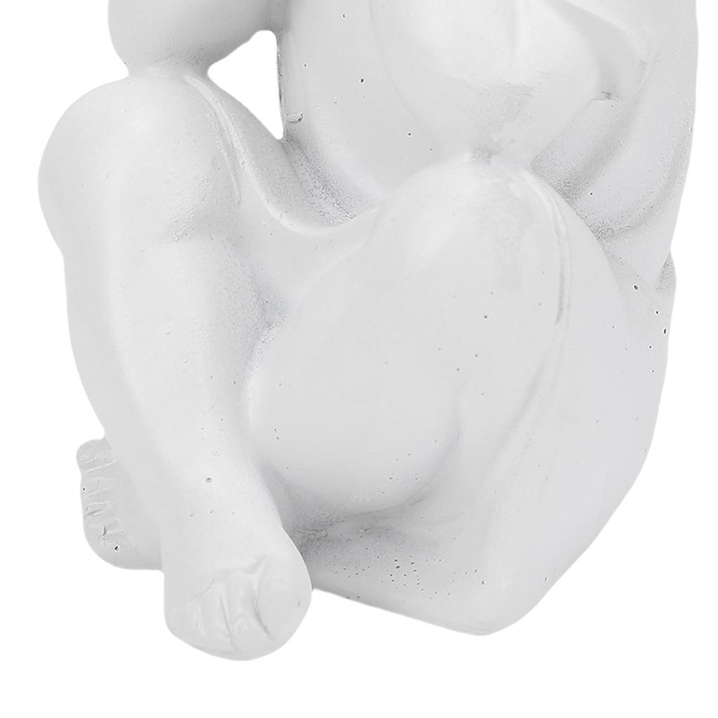 Cute Winged Statue Resin Figurine Indoor Outdoor Ornament for Garden Lawn Yard Nightstand Desktop