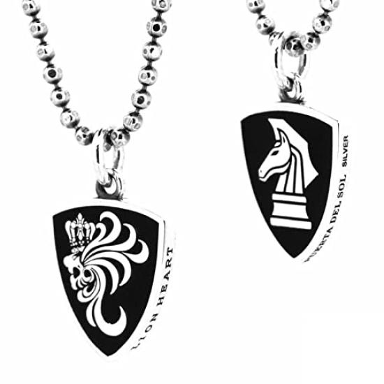 

Wrapped PUERTA DEL SOL 20th Collaboration Reversible Pick Necklace 925 Silver with Custom Pouch Brand [Lion Heart] Men s