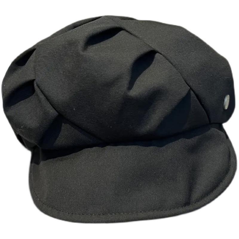 Cloud hat female pleated bag face showing face small octagonal hat travel daily leisure plain short brim beret