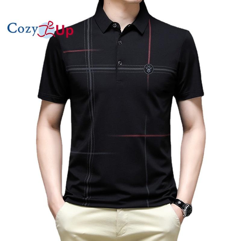 

Уютные мужские повседневные рубашки поло в винтажную полоску с короткими рукавами, вязаные топы-поло для гольфа