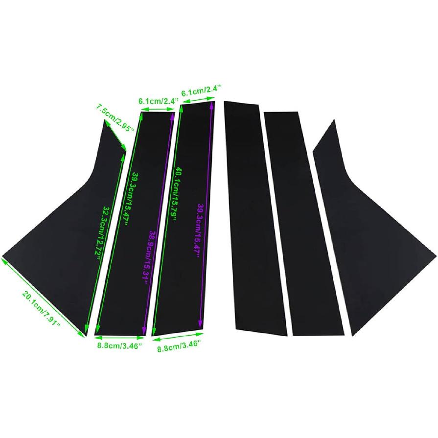 FZJDSD Glossy Black 6Pcs Pillar Posts Door Window Trim Compatible With Chevy Impala 2014 2015 2016 2017 2018