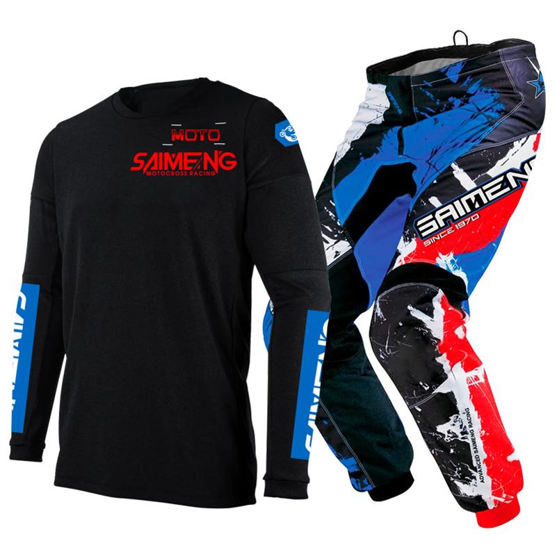 Sada oblečení na motokros pro děti Mladistvý dres Kalhoty Sety dítě zelená Motocykl černá 3 4 5 6 7 8 9 10 let Terénní oblek modrá oranžová Enduro kros chlapec dívka