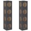 Solar LED Path Light 2 Pcs Black Cold Rolled Steel