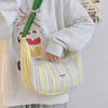 Girl Sweet Shoulder Bag New Striped High-end Casual Messenger Bag Versatile Personality Dumpling Bag