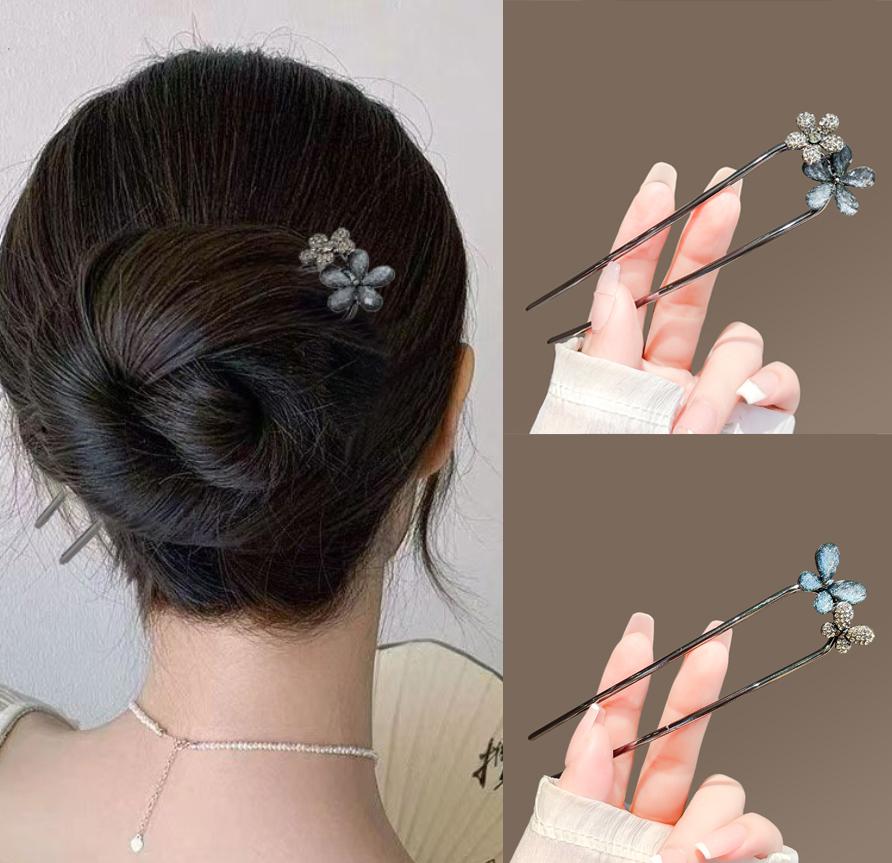 Chinese Style Hair Stick For Women Girls Vintage Hairpins Fashion Metal U-shaped Hair Clip Pins Hair Accessories
