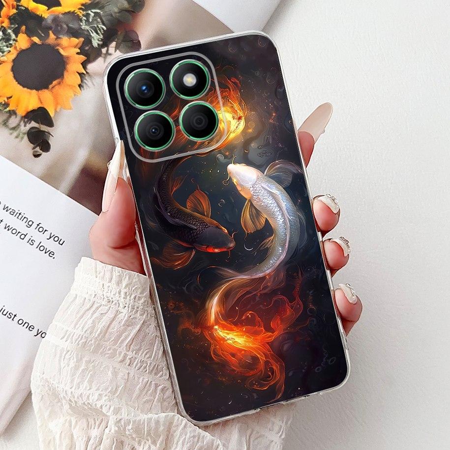 Case For Honor X8b Cover LLY-LX1 LLY-LX2 LLY-LX3 Lovey Heart Cartoon Soft Clear Silicone Phone Case For Honor X8a CRT-LX1 Bumper