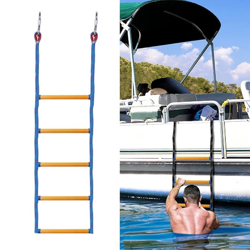Portable Marine Boarding Rope Ladder Outdoor 5 Step Boat Rope Ladder Durable