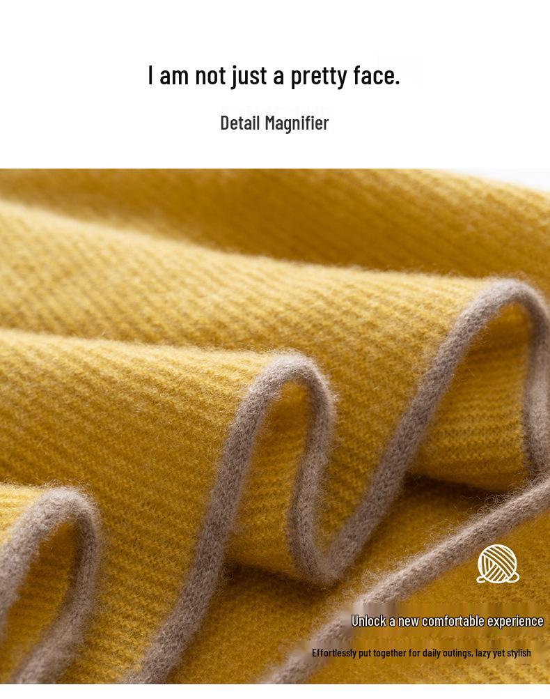 Women's 100% Pure Cashmere Color Block Scarf - Warm Autumn/Winter Knit Neck Protector