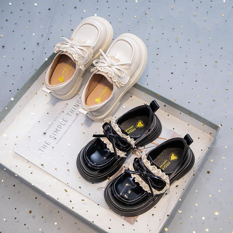 Autumn New Fashion Bow Girls Soft Sole Performance Leather Shoes