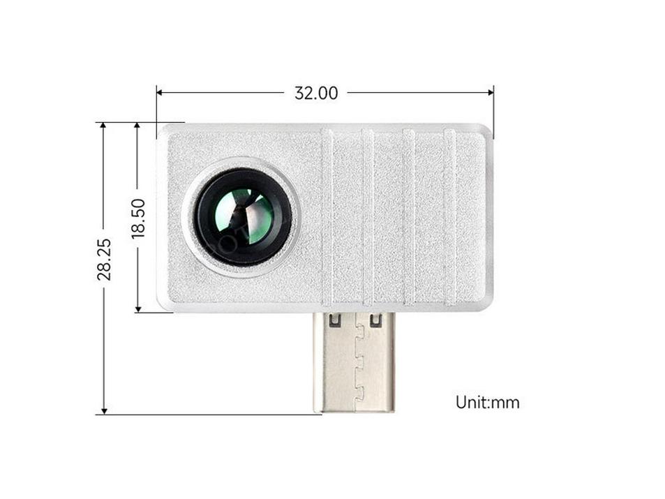 Cameră termică cu infraroșu USB de tip C cu câmp de 45°/90°, suport foto și video