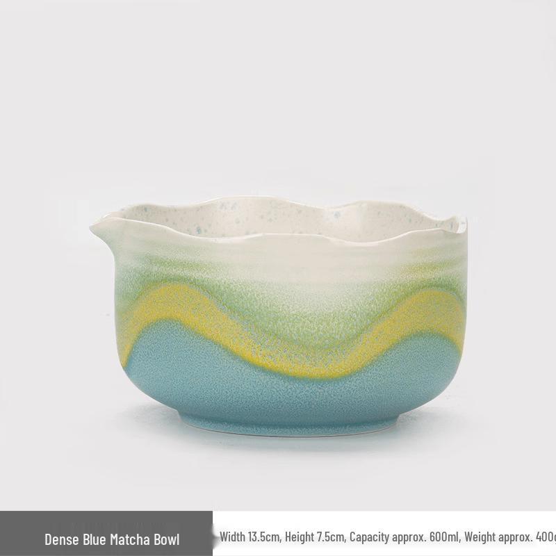 Artisan Kiln-Fired Japanese Petal Matcha Bowl
