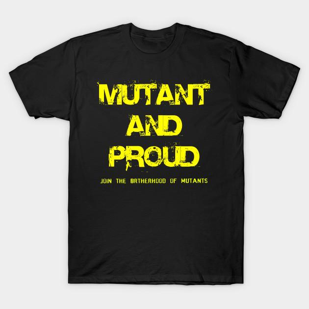 Men Black Print T-shirt Mutant And Proud Yellow No-Cut Transfer Paper Print Cotton Tshirt XL чёрный