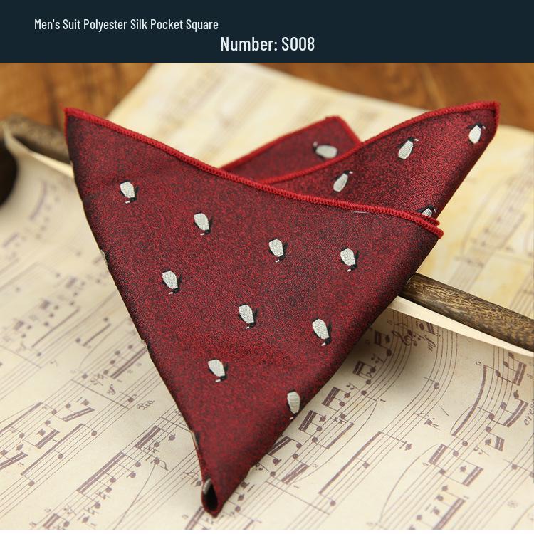 Men's Coffee Floral Pocket Square - Tuxedo Accessory with Small Pattern