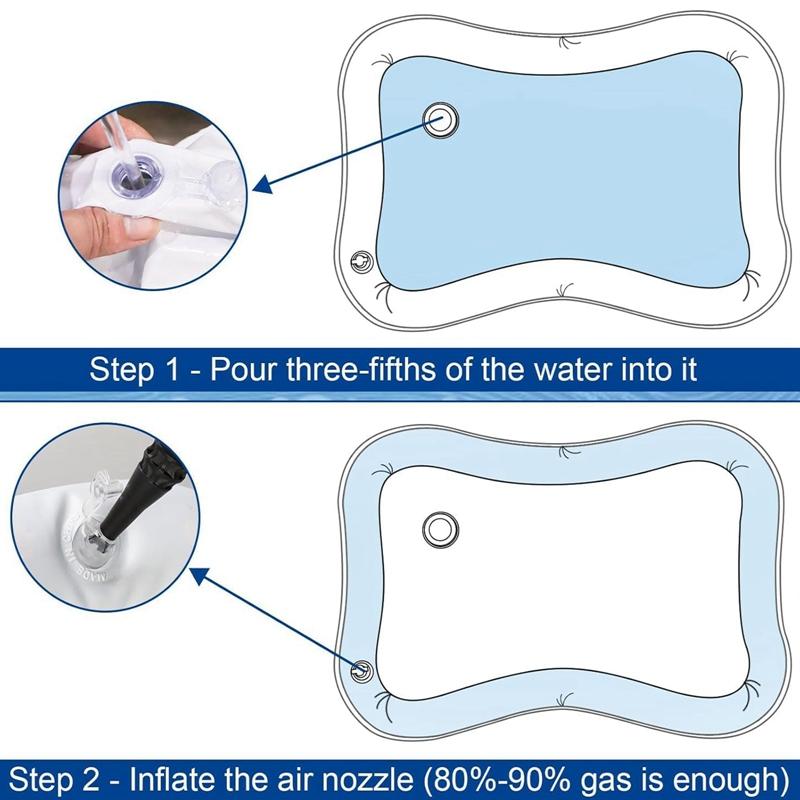 Covoraș de joacă cu apă pentru bebeluși Pernă gonflabilă din PVC pentru sugari, timp pentru burtă, pernă de apă pentru copii mici, jucării pentru activități de dezvoltare pentru educație timpurie