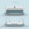 Foldable Silicone Bathtub Blue Portable Bath Home Spa 110Cm