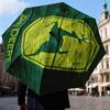 John Deere Design Regenschirm Faltschirm, Automatikschirm 8-Speichen für Reisen, Camping Nutzung Geschenk für Halloween Weihnachten
