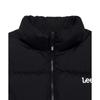 Lee Korean Style Stand Collar Letter Double Zipper Short Down Jacket Unisex Jacket LE2504DP01BK