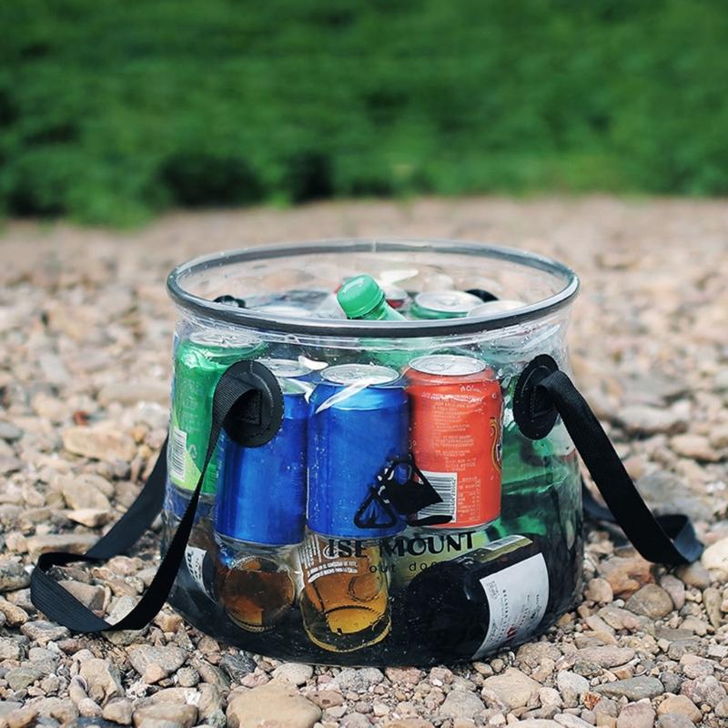 Portable Clear Folding Bucket Lightweight Collapsible Small Bucket Space Saving