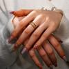 Stainless Steel  Fashion Multi Layer Middle with Drill Stainless Steel Ladies Open Rings  Waterproof Jewelry Gifts