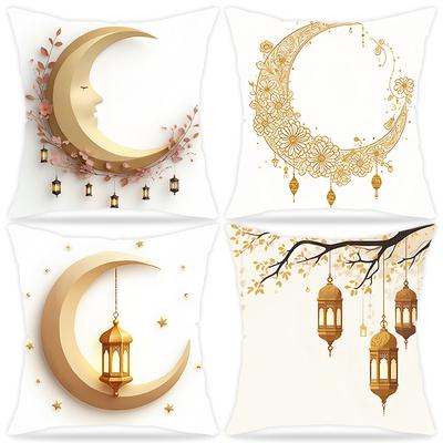 New Golden Moon Pillow Cover Ethnic Festival Decoration Printed Cushion Home Sofa Pillow