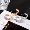 Colored Zircon Wrap Twist Earrings for Women