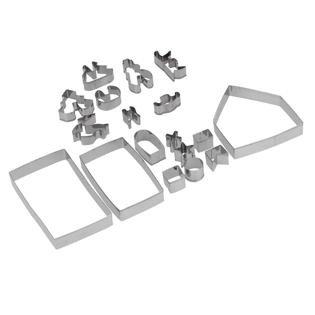 18 szt./zestaw Wykrawacze do ciastek ze stali nierdzewnej Foremka do ciastek Foremka do domku z piernika Narzędzie do pieczenia DIY