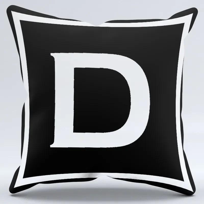Simple Black And White Letter Printed Pillowcase Decorative Pillow Cushion Cover Suitable For Home Sofa Car Office Cushion