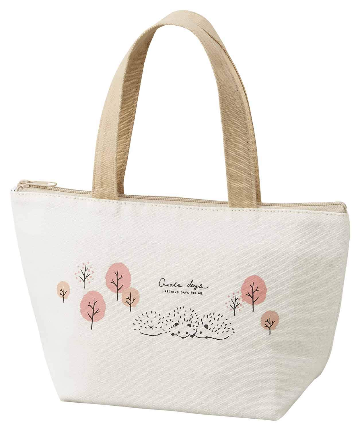 

OSK Hedgehog Lunch Tote Insulated Lunch Bag with and Simple for and Adults Bag, Zipper, Stylish, Cute, Design, Unisex, Kids, Students, (TB-14) бежевый