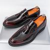 Luxury Designer New Green Red Tassels Patent Leather Casual Shoes For Men Slip On Loafter Formal Wedding Dress Homecoming
