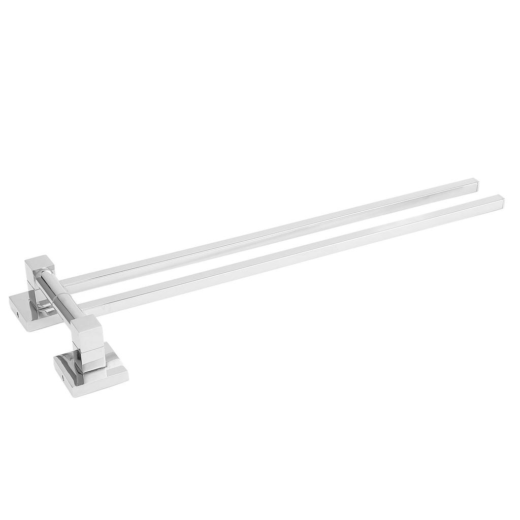 Stainless Steel Towel Rack Bar 180 Degrees  Rotatable Towel Bathrobe Hanger Holder for Bathroom2 Rods