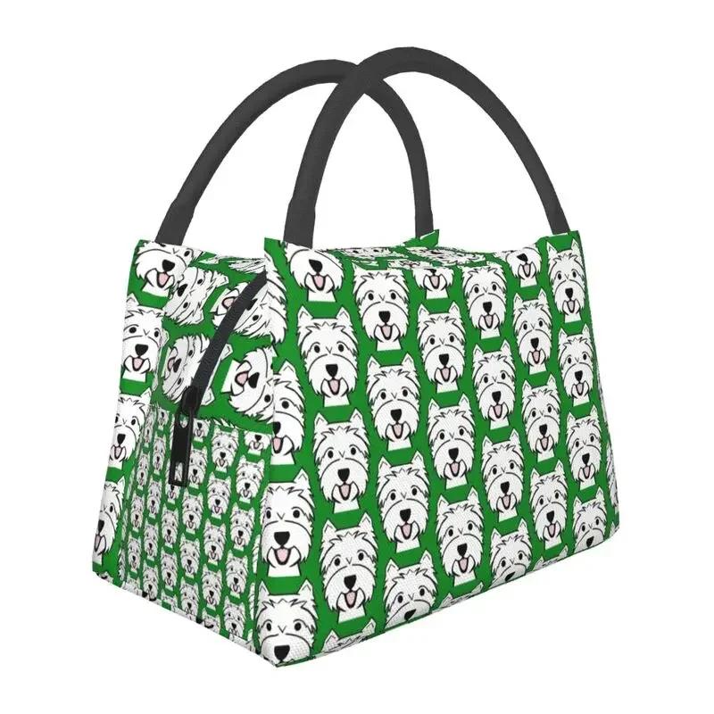 

Пользовательская сумка для ланча с щенком вест-хайленд-уайт-терьера для мужчин и женщин, термоизолированные ланч-боксы-холодильники для пикника, кемпинга, работы, путешествий 28x17x16CM
