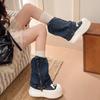 Removable casual boots, trousers, students with thick soles, two board shoes, Martin boots, women's denim, height increase, small man