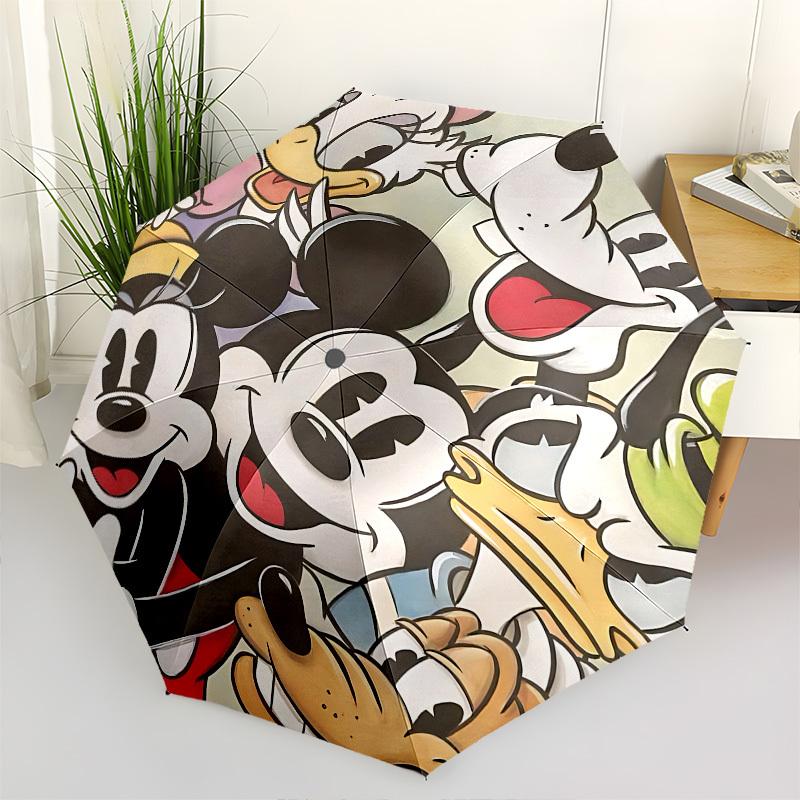 

Mickey Mouse Themed Automatic Opening and Closing Umbrella, Brightly Colored 8-rib Portable Umbrella, Suitable for Men and Women, A Perfect Gift for C