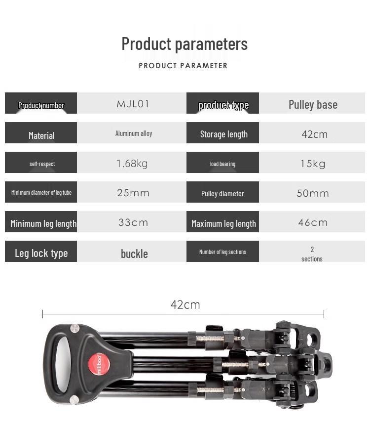 Mi Bo Universal Tripod Caster Wheels - Mobile Camera Track Rollers