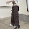 Streetwear Workwear Pants Women Summer Loose Wide Leg Cargo Pants with Large Pockets