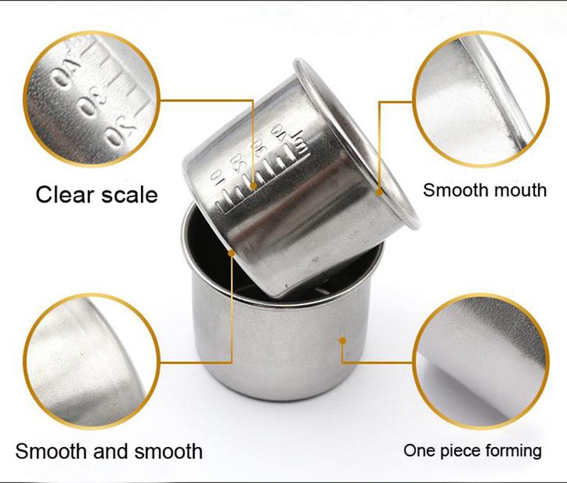 5pcs Medical Stainless Steel Medicine Measuring Cup with Scale 40Ml Small Medicine Cup Dental Tools