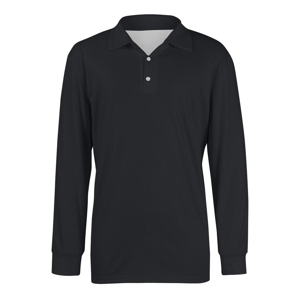 Men's Casual Style Solid Color Loose  Shirt Long-sleeved Top