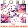 Party Backdrop Birthday Heart Pink Event Photo Booth Background Front Door Decor