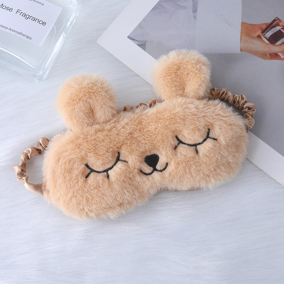 Unicorn Ears Plush Eye Mask with Embroidered Rabbit Design for Sleep Shading