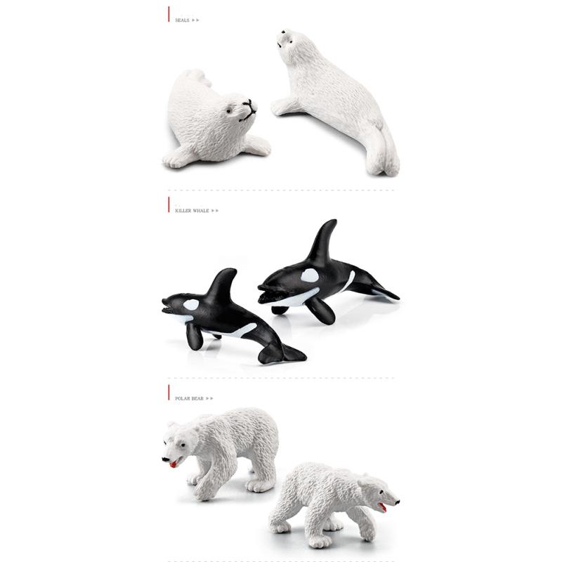 10 Pcs Arctic Animals Figurines Simulation Miniture Animals Models Kit Children Early Learning Tools