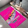 "Powerpuff Girls Cartoon Print Carpet - Pink Kids Room Decor Rug" Suitable for use as an anti-slip for living room bedroom sofas