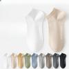 Men's Spring and Summer Style Solid Color Antibacterial Deodorant Sweat Absorption Anti Off Short Socks