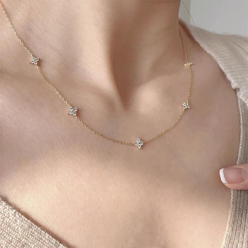Trendy Shiny Bead Clavicle Necklace for Women - Cool Niche Design