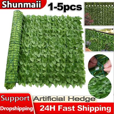 0.5x0.5m Artificial Fence Leaves Multifunctional Artificial Hedge Wall Landscaping Fake Leaves Outdoor Backyard Balcony Decor