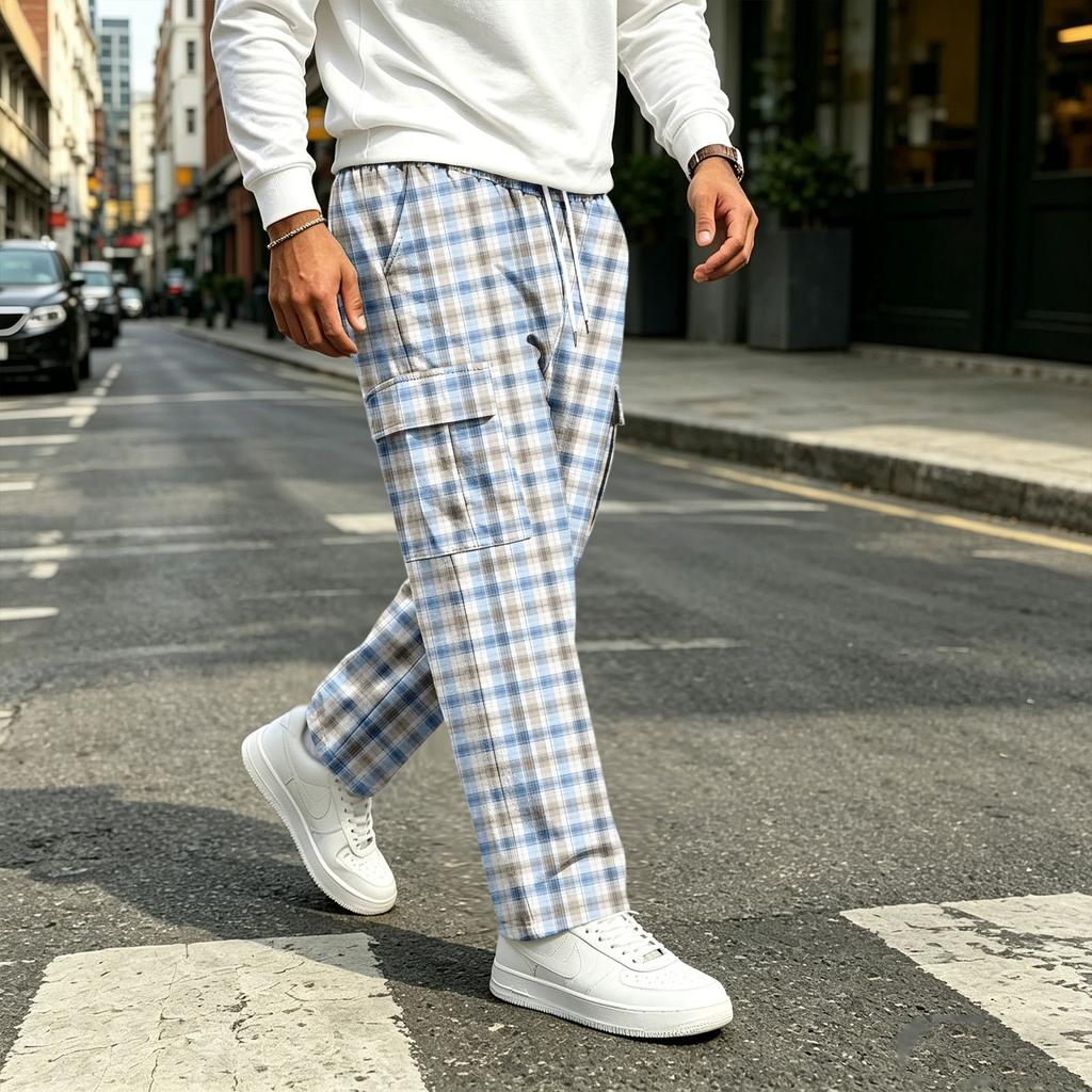Men's Casual Straight-Leg Drawstring Jogger Pants for Commute and Sports