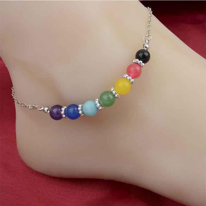 

Камень Мода Пляж Бохо На щиколотку Босиком Бисер Ножной браслет Аметист Цепочка