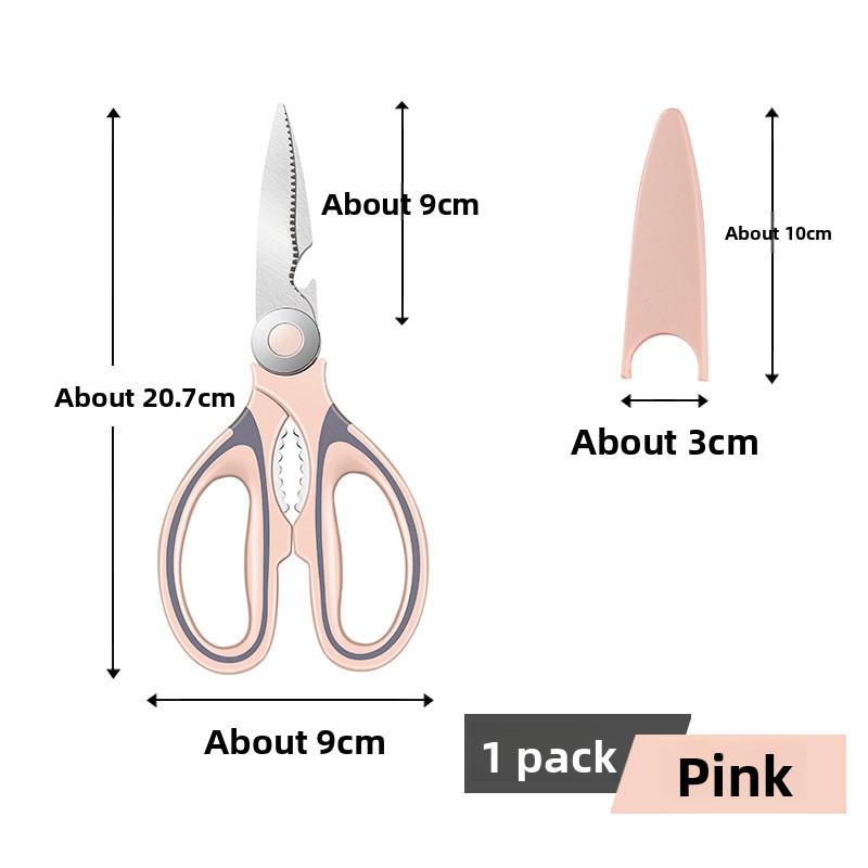 Kitchen Scissors Multifunctional Stainless Steel Thickened Scissors Household Pink Panda Scissors