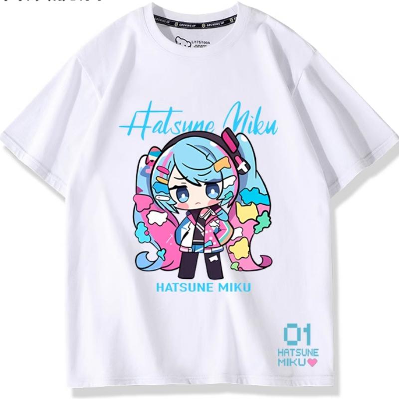 Second Dimension Anime Hatsune Miku Fashion Trend New Cotton Top Short Sleeve T-shirt Unisex